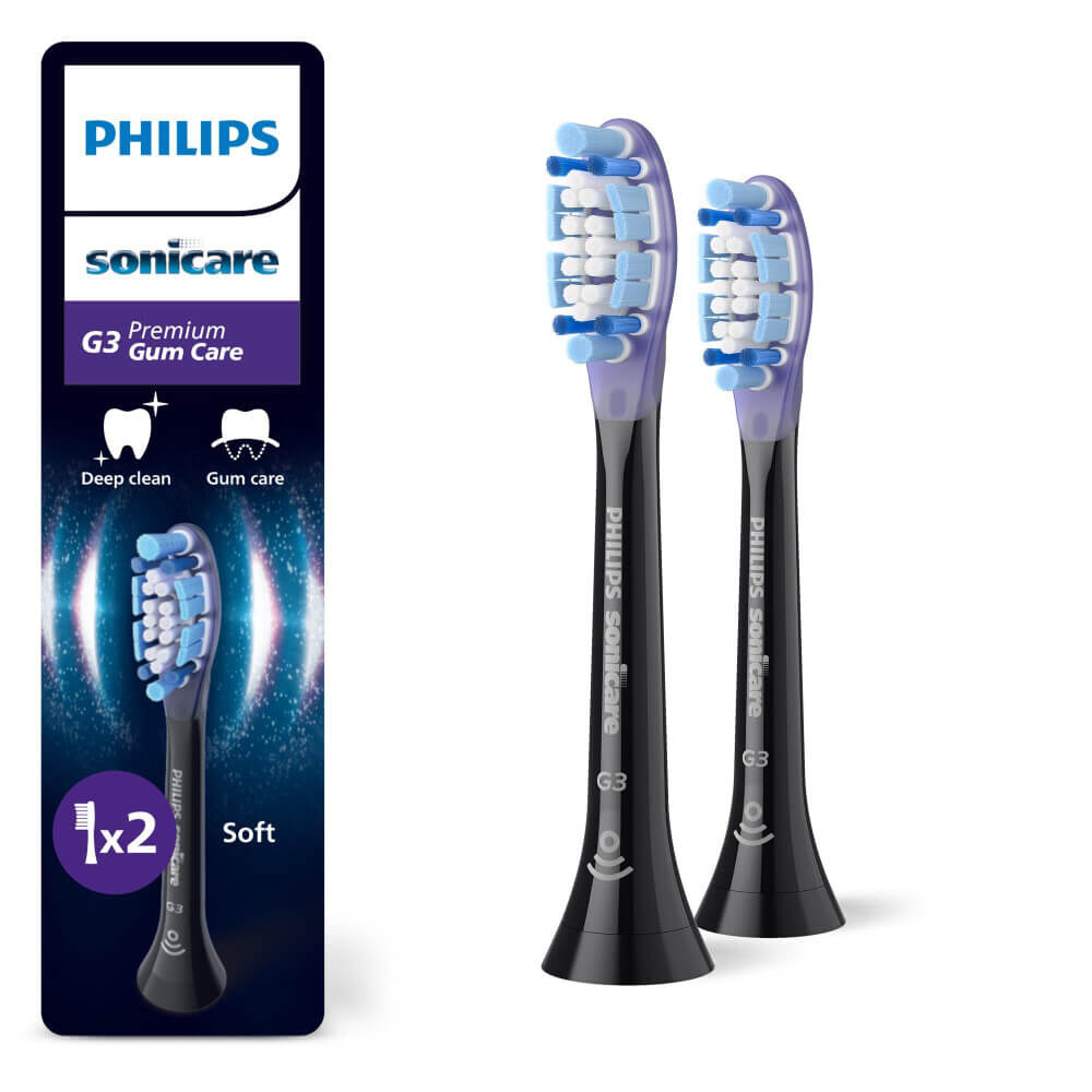 Philips Sonicare Opzetborstels G3 Premium Gum Care HX9052/88 | 2 stuks | Zwart