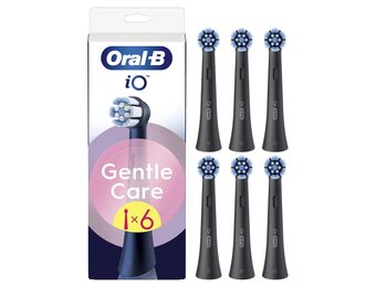 Oral B iO Gentle Care Opzetborstels | Zwart | 6 stuks