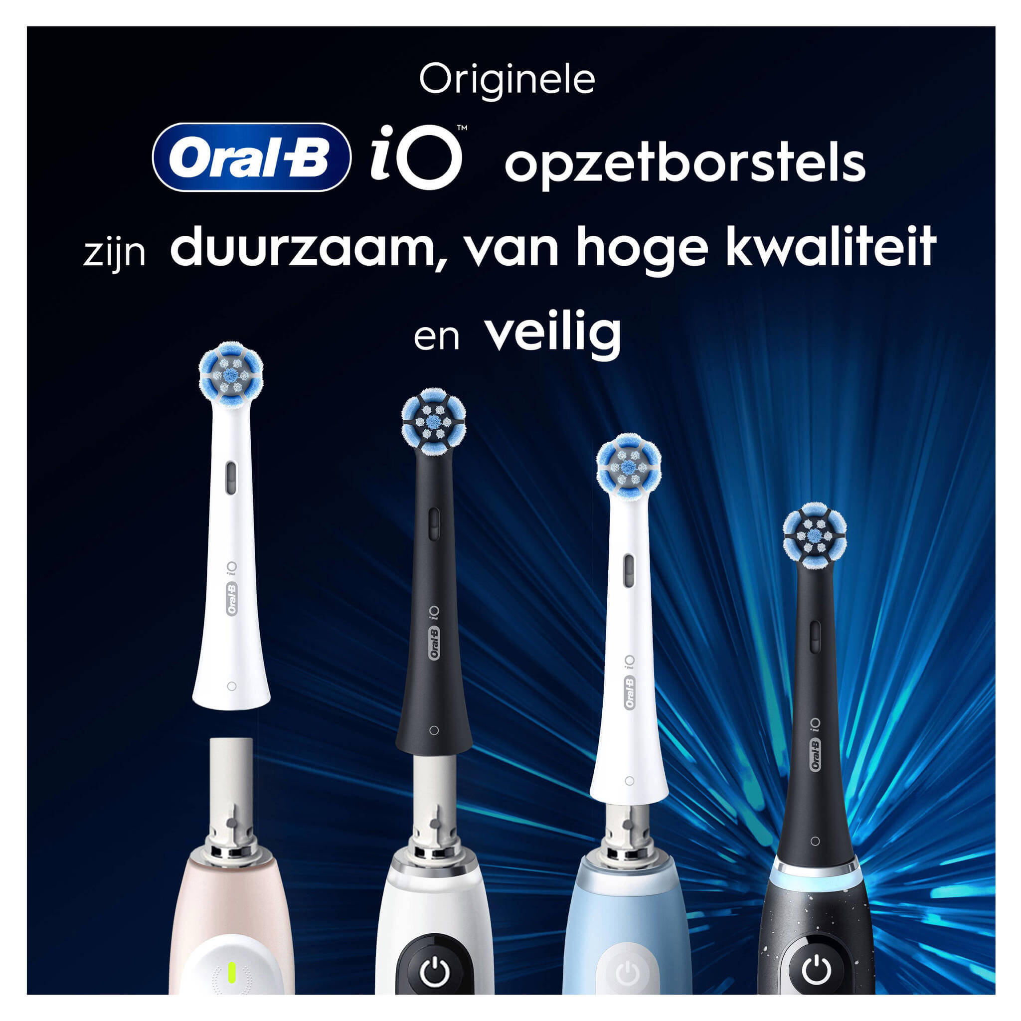 Oral B iO Gentle Care Opzetborstels | Zwart | 6 stuks