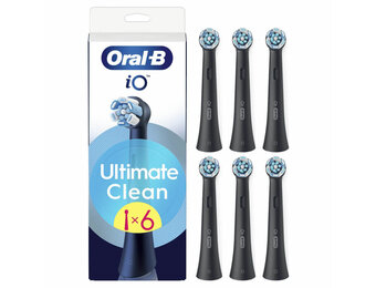 Oral B iO Ultimate Clean Opzetborstels | Zwart | 6 stuks