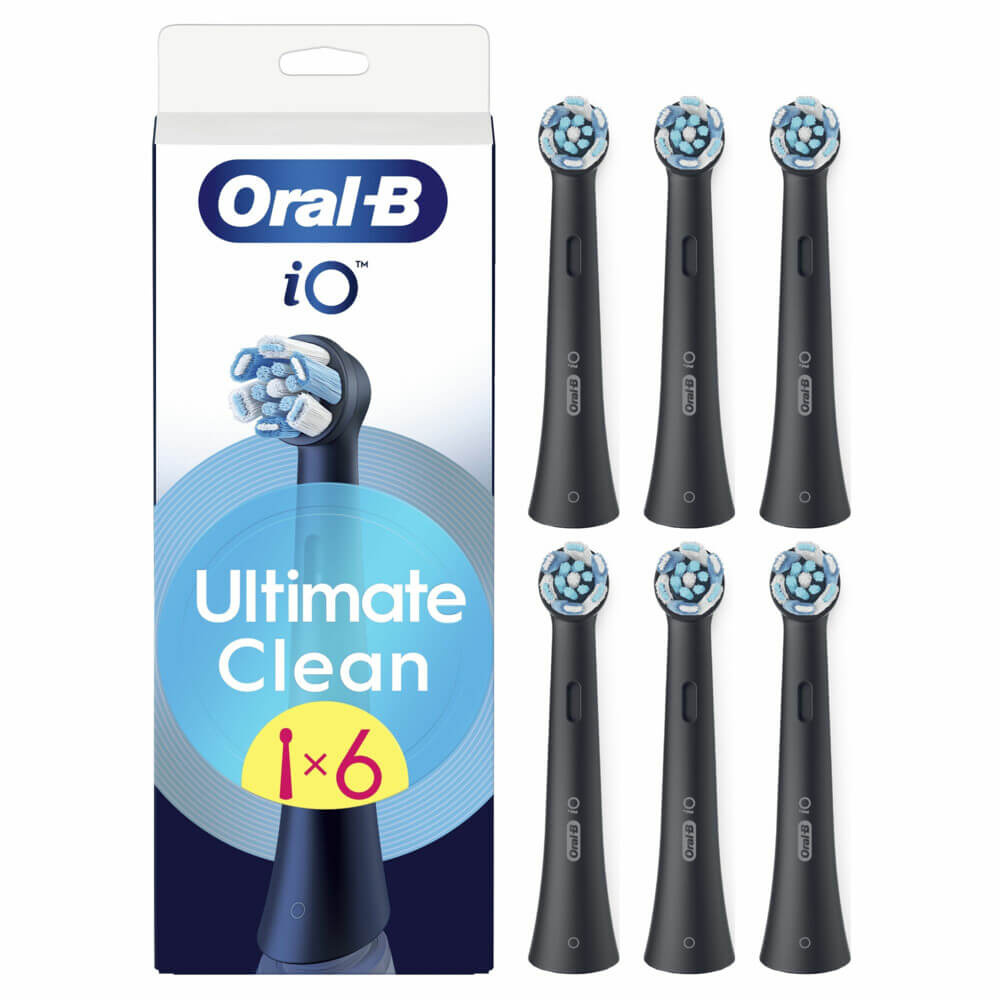Oral B iO Ultimate Clean Opzetborstels  |  Zwart | 6 stuks