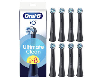 Oral B iO Ultimate Clean Opzetborstels | Zwart | 8 stuks