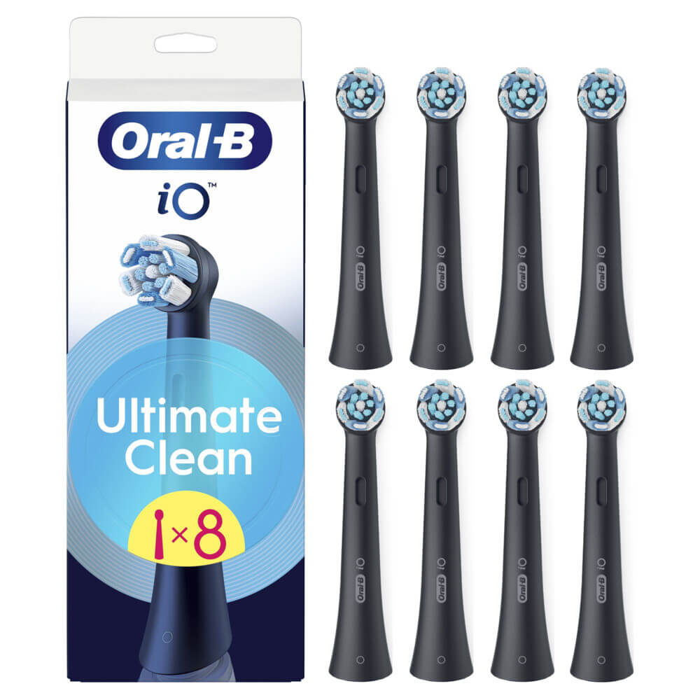 Oral B iO Ultimate Clean Opzetborstels | Zwart | 8 stuks