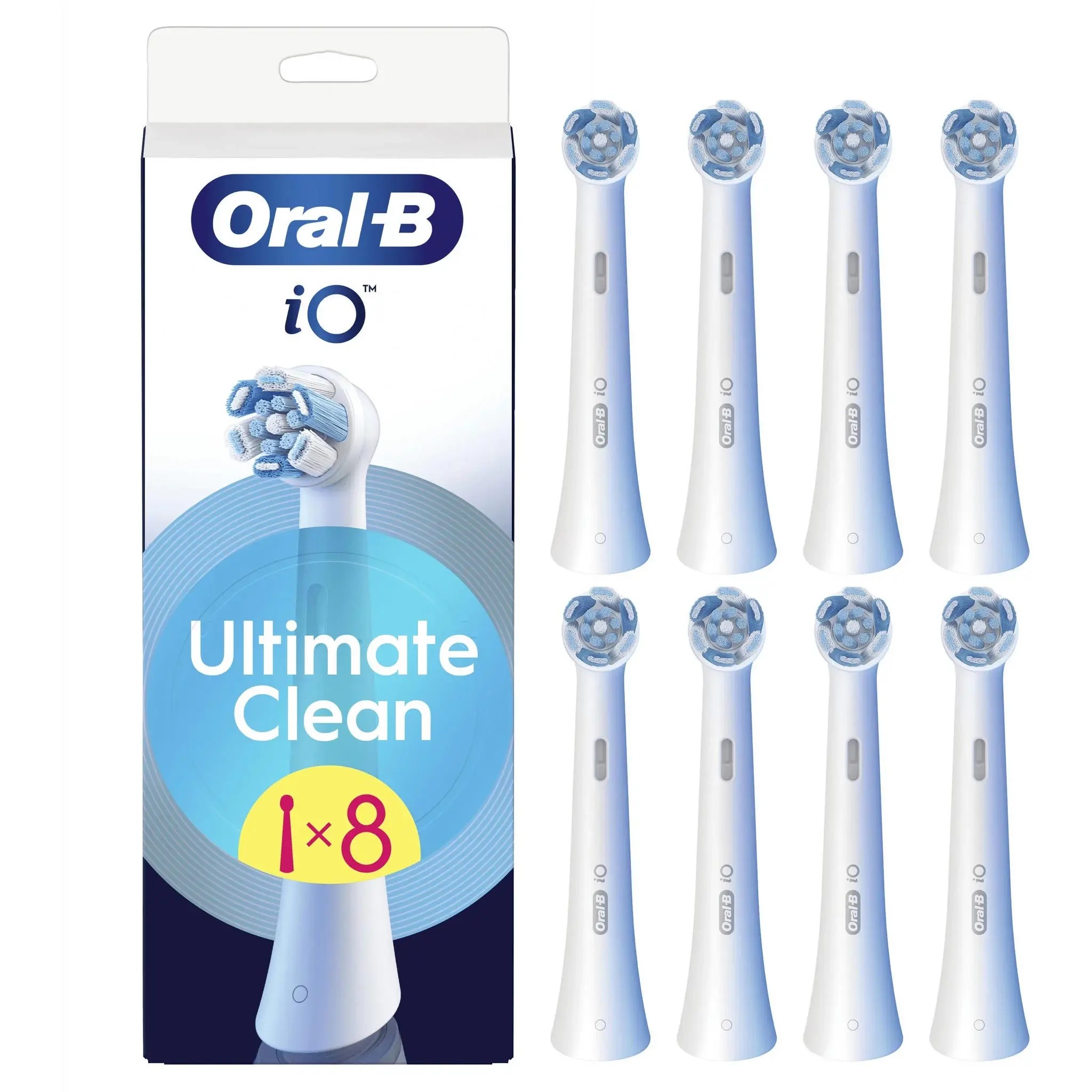 Oral B iO Ultimate Clean Opzetborstels | Wit | 8 stuks