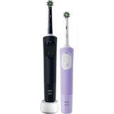 Oral-B Vitality 100 Duo Elektrische Tandenborstels | Zwart & Lila | Gift Edition | Cross Action