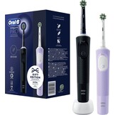 Oral-B Vitality 100 Duo Elektrische Tandenborstels | Zwart & Lila | Gift Edition | Cross Action