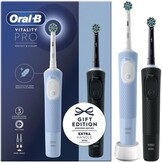 Oral-B Vitality 100 Duo Elektrische Tandenborstels | Zwart & Blauw | Gift Edition | Cross Action