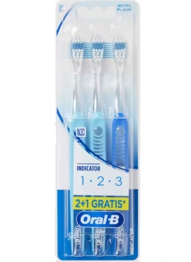 Oral-B Tandenborstels Medium Indicator 2 + 1 Gratis