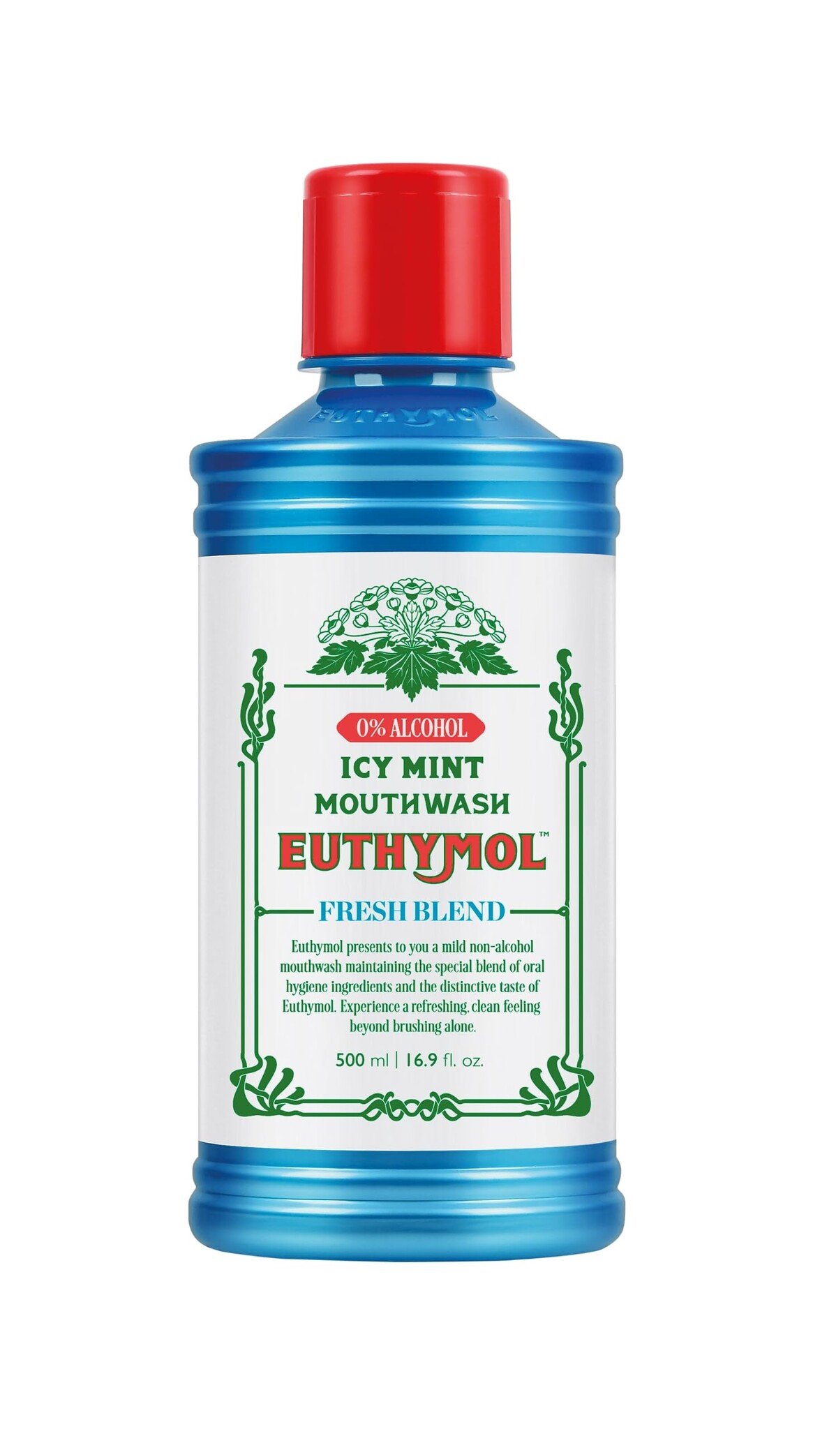 Euthymol Mondwater Icy Mint - 4 x 500 ml - Voordeelverpakking