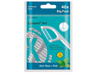 Miradent Tandenstoker met Floss 2-in-1 Mint | 40 stuks
