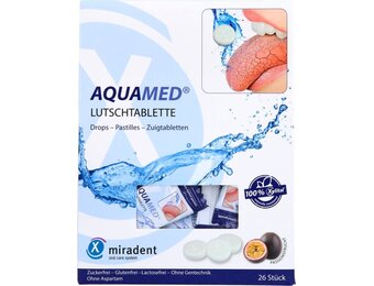 Miradent Aquamed Zuigtabletten voor Droge Mond Passievrucht – 26 stuks