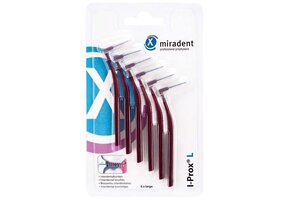 Miradent Interdentale Borstels I-Prox L 0,8–1,0 mm Bordeaux | 6 stuks
