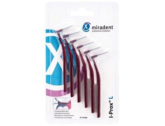 Miradent Interdentale Borstels I-Prox L 0,8–1,0 mm Bordeaux | 6 stuks