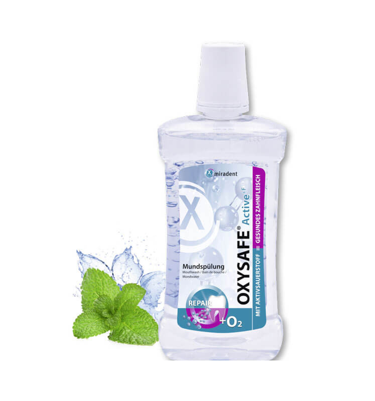 Miradent OXYSAFE Active +F Mondspoeling – Met Actieve Zuurstof en Fluoride – 500 ml