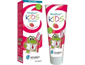Miradent Mirafluor Kids Tandpasta Framboos | 0-6 jaar | 75 ml