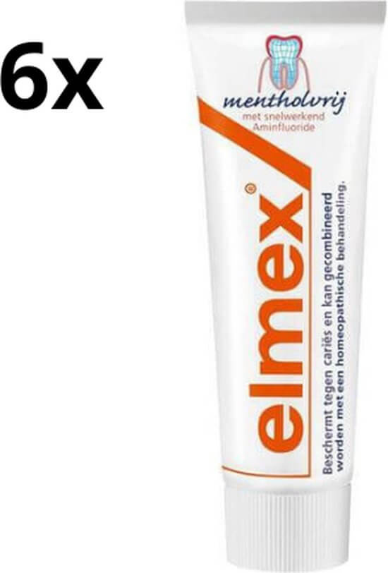 Elmex Tandpasta Anti-Cariës Mentholvrij | 6 x 75 ml