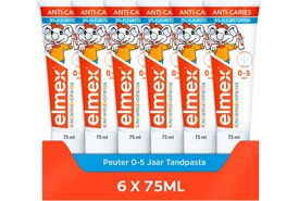 Elmex Tandpasta Peuter 0-5 Jaar Tandpasta | 6 x 75 ml