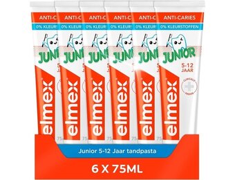 Elmex Tandpasta Junior 5-12 Jaar Tandpasta | 6 x 75 ml