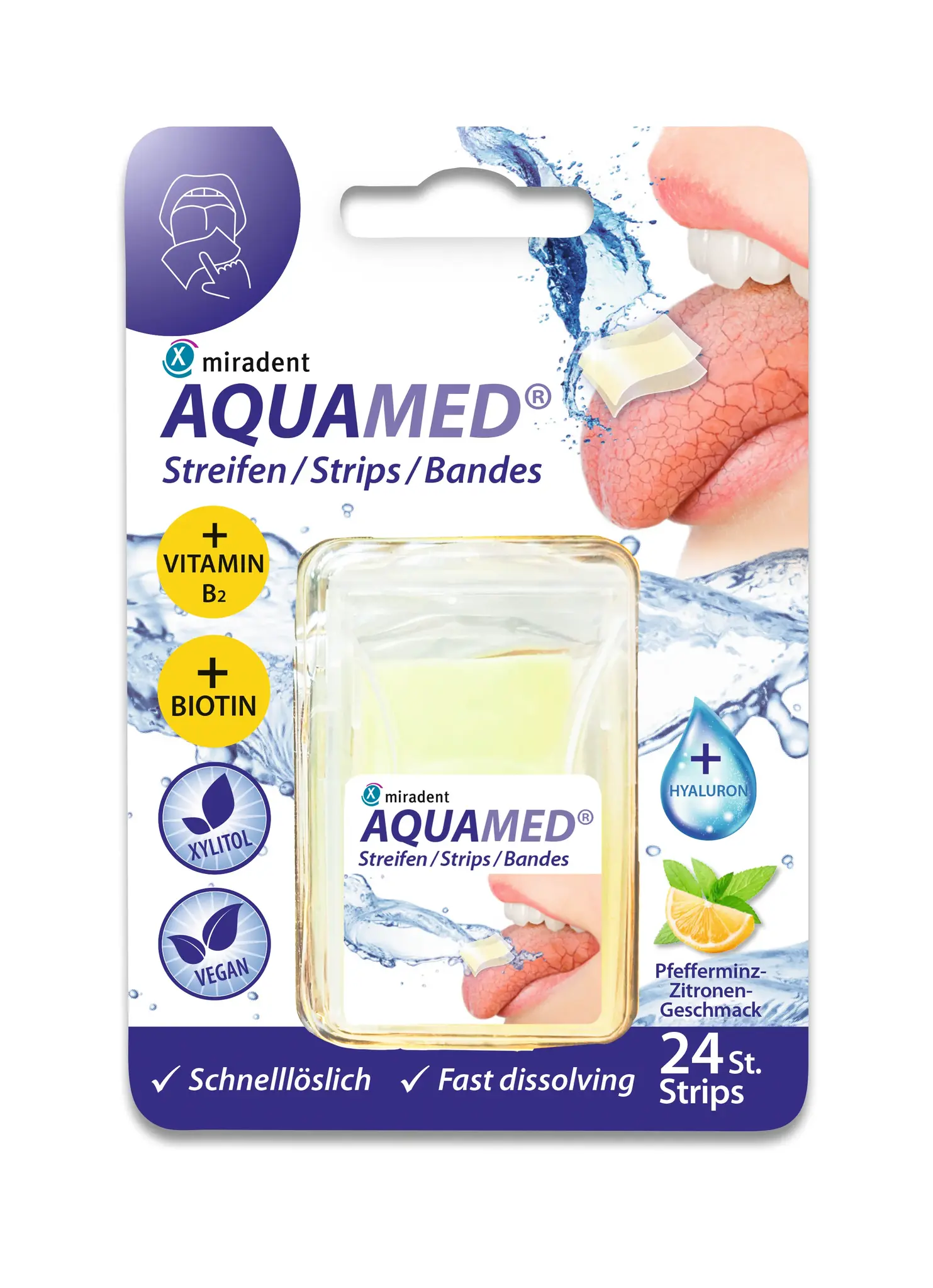 Miradent Strips tegen Droge Mond Aquamed | 24 stuks