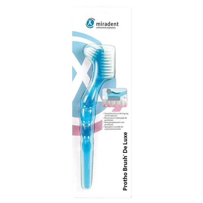Miradent Protheseborstel Protho Brush De Luxe | Blauw