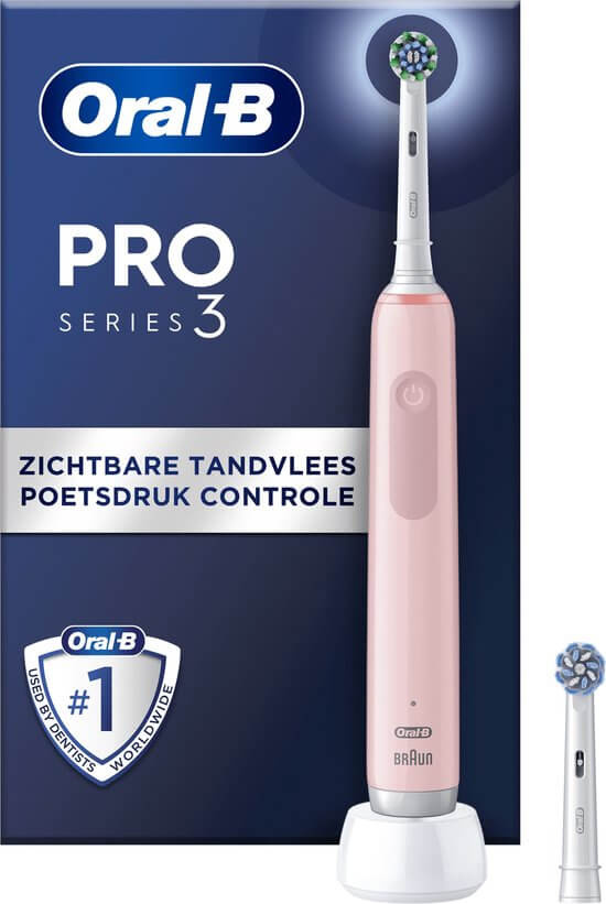 Oral-B PRO 3 3000 Cross Action Elektrische Tandenborstel | Roze