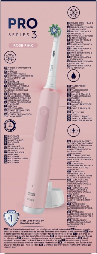 Oral-B PRO 3 3000 Cross Action Elektrische Tandenborstel | Roze