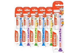 Elmex Leertandenborstel 0-2 Jaar + 12 ml Tandpasta | 6 stuks