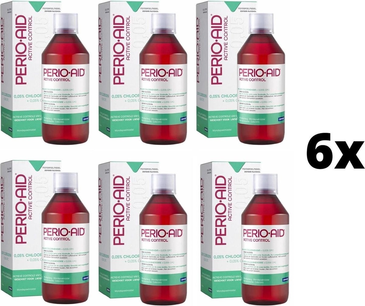 Perio Aid Mondspoeling Active Control 0,05% | 6 x 500 ml