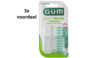 GUM Soft-Picks Original Regular / Medium | 3 x 40 stuks | Voordeelverpakking