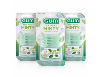 GUM Soft-Picks Minty Medium | 3 x 40 stuks | Voordeelverpakking