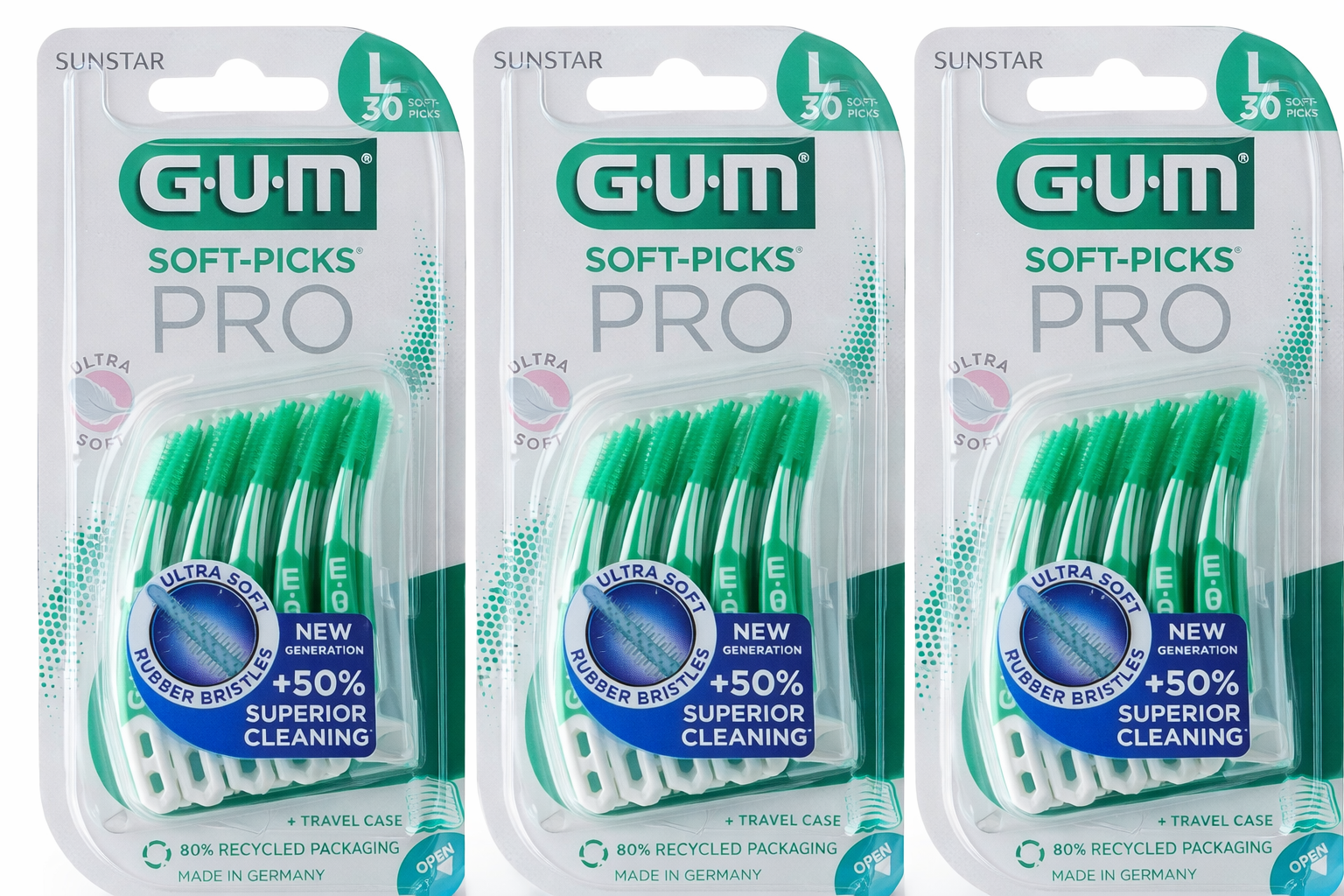 GUM Soft Picks Advanced PRO Large | 3 x 30 stuks | Voordeelverpakking