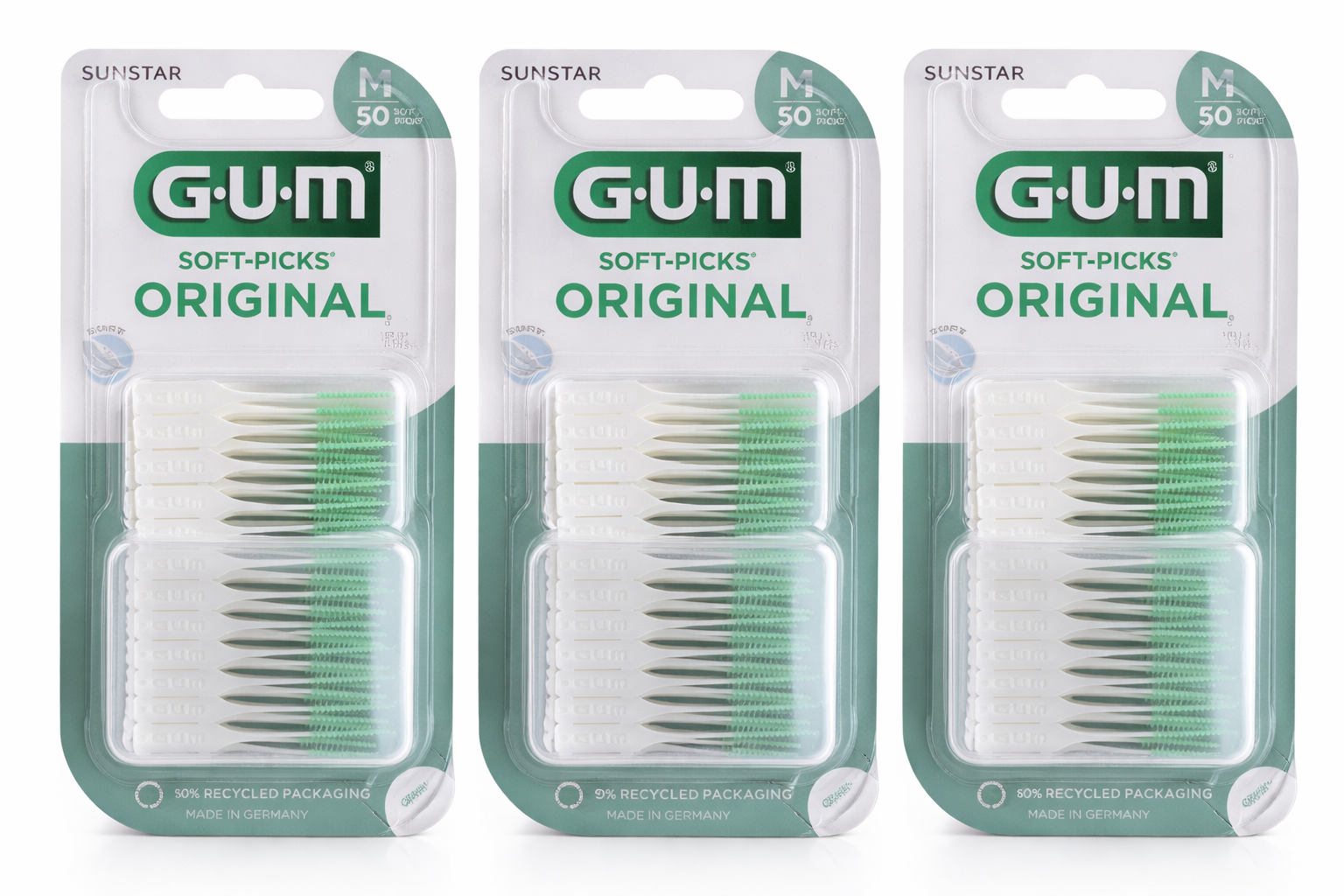 GUM Soft-Picks Original Regular / Medium | 3 x 50 stuks