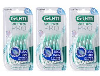 GUM Soft-Picks PRO Medium | 3 x 30 stuks | Voordeelverpakking