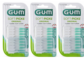 GUM Soft-Picks Original Regular / Medium | 3 x 40 stuks | Voordeelverpakking