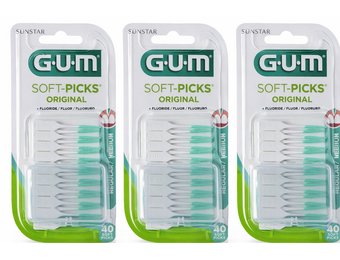 GUM Soft-Picks Original Regular / Medium | 3 x 40 stuks | Voordeelverpakking