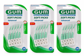 GUM Soft-Picks Advanced Regular / Medium 3 x 30 stuks | Oude Variant