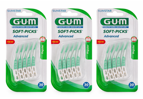 GUM Soft-Picks Advanced Regular / Medium 3 x 30 stuks | Oude Variant
