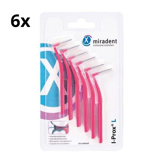 Miradent Interdentale Borstels I-Prox L 0,4 mm Roze 6x 6 stuks