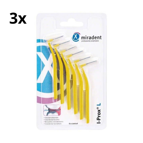 Miradent Interdentale Borstels I-Prox L 0,5 mm Geel 3x 6 stuks