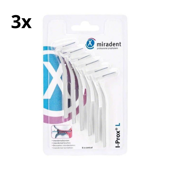 Miradent Interdentale Borstels I-Prox L 0,6 mm Wit 3x 6 stuks