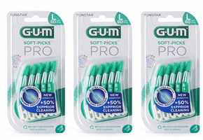GUM Soft-Picks PRO Large | 3 x 60 stuks | Voordeelverpakking