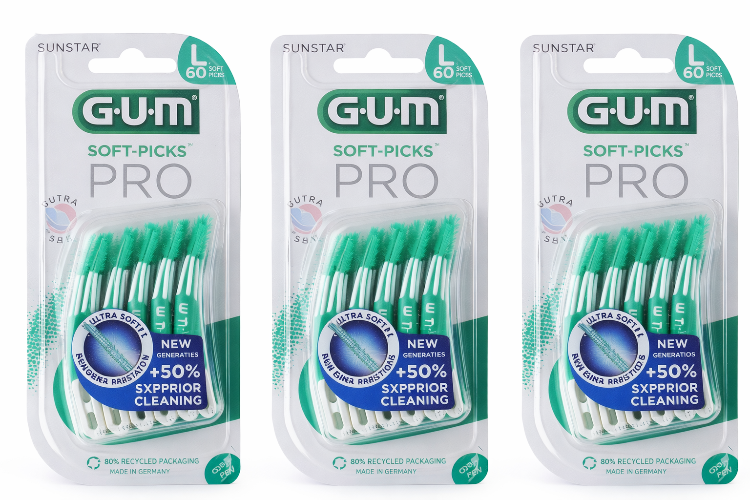 GUM Soft-Picks PRO Large | 3 x 60 stuks | Voordeelverpakking
