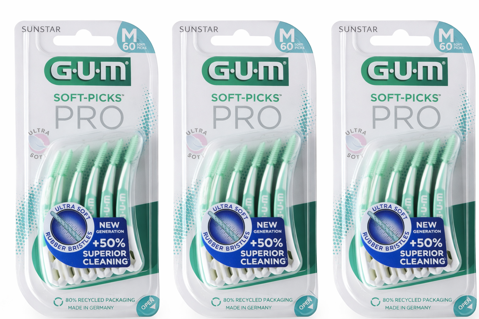 GUM Soft-Picks PRO Medium | 3 x 60 stuks | Voordeelverpakking