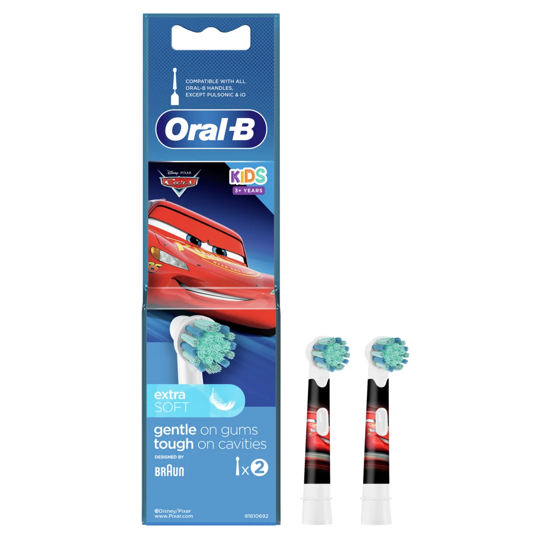 Oral-B Stages Power Kids Opzetborstels Cars - 2 stuks