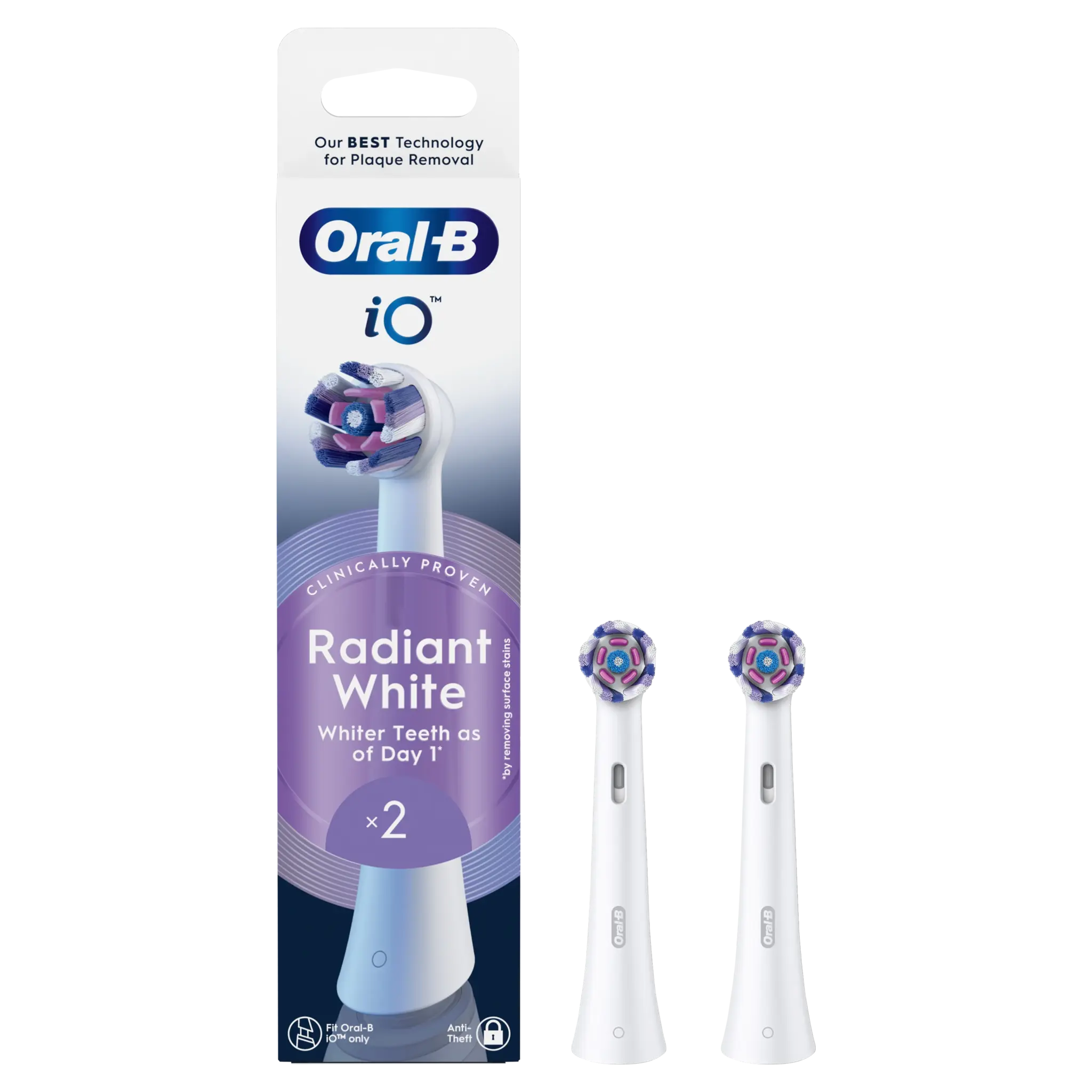 Oral B iO Radiant White Opzetborstels | 2 stuks