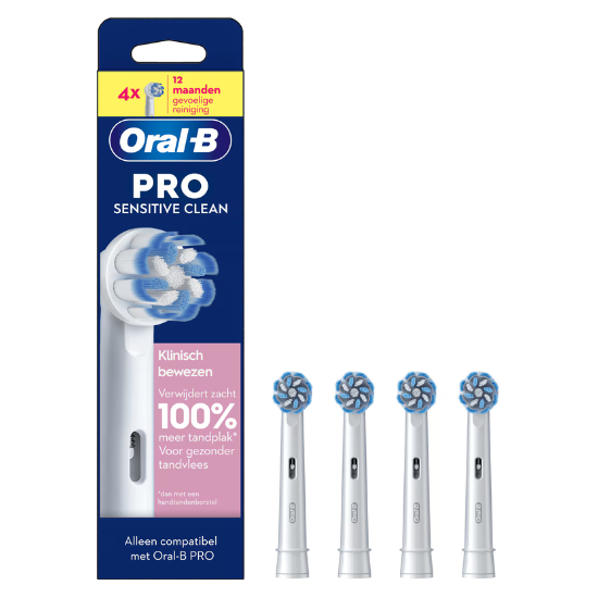 Oral B PRO Sensitive Clean Opzetborstels | 4 stuks