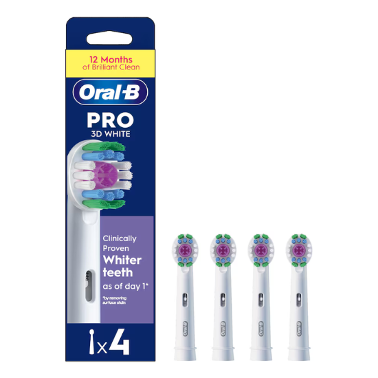 Oral-B Pro 3D White Opzetborstels - 4 Stuks