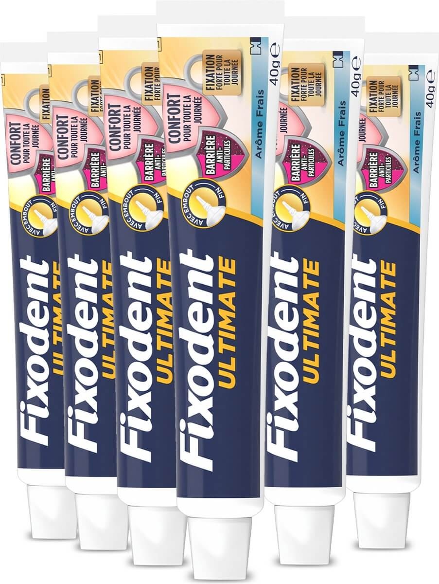 Fixodent Ultimate Fresh Kleefpasta voor Kunstgebit | 6 x 40 g Voordeelverpakking