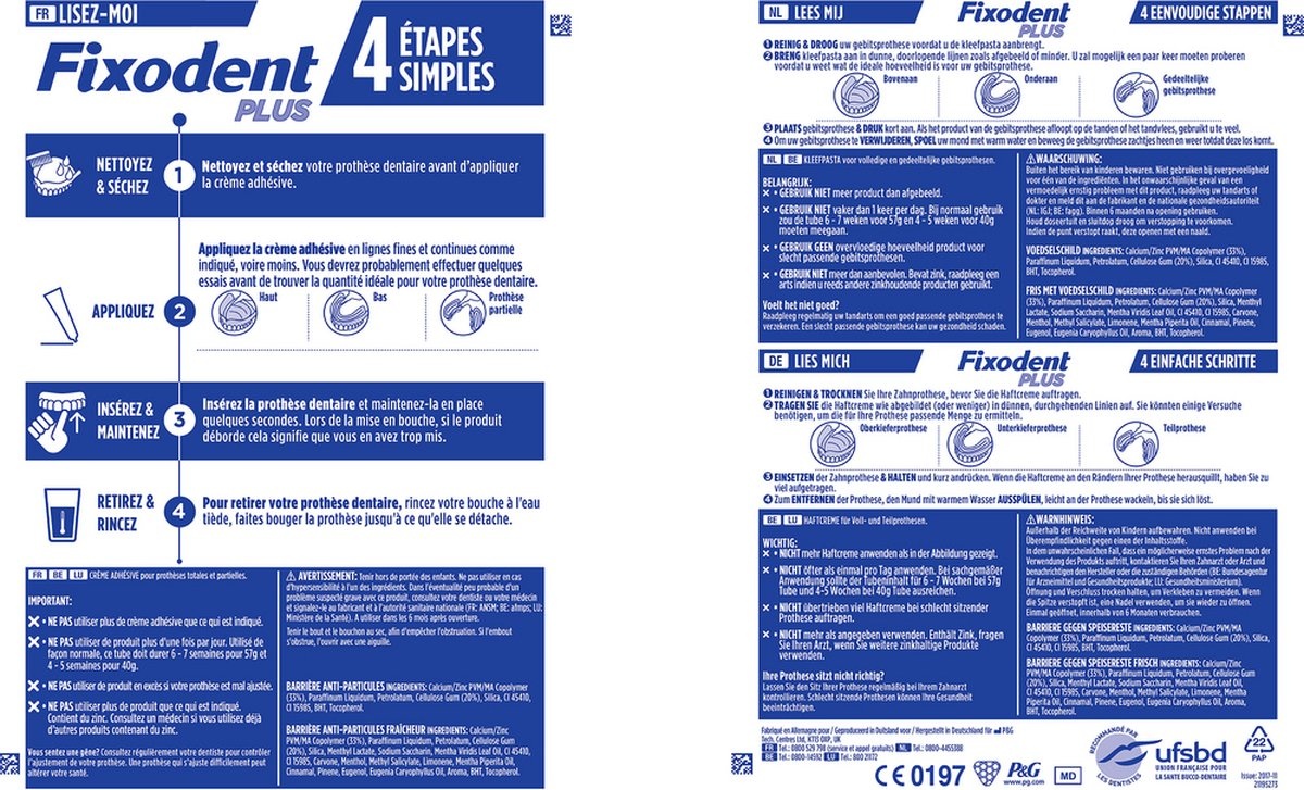 Fixodent Food Barrier Frisse Smaak Kleefpasta voor Kunstgebit | 12 x 40 g Voordeelverpakking