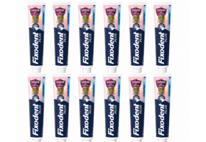Fixodent Food Barrier Frisse Smaak Kleefpasta voor Kunstgebit | 12 x 40 g Voordeelverpakking